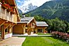 Deck area and gardens of Chalet des Liarets