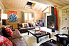 Living area with log burner